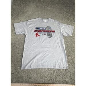 Vintage Boston Red Sox Shirt Mens XL Gray MLB Baseball 2004 World Champions Tee